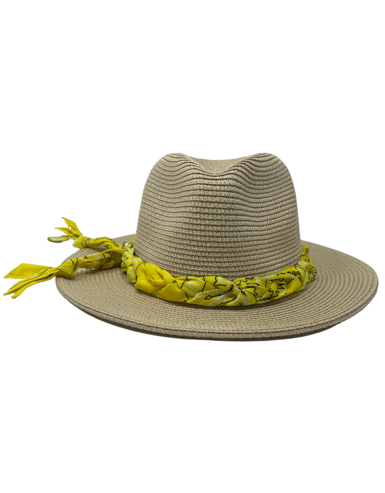 I Am More Exclusive Hat J - Panama Light Beige Yellow Bandana