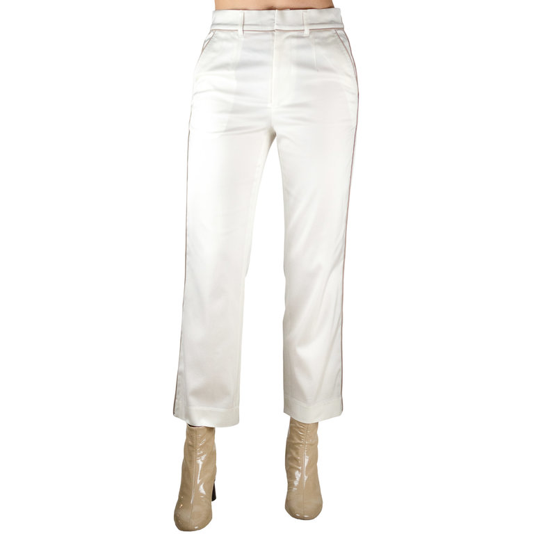 Elaine Kim Tarika High Power Cupro Cropped Trouser White Su22