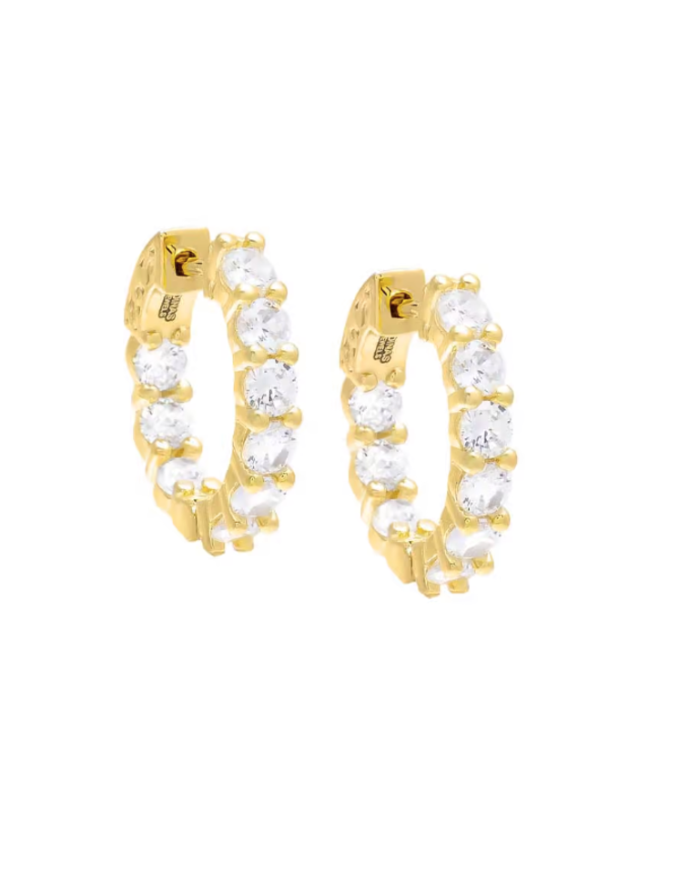 Adina Eden A90GLD CZ Small Round Hoop Earring Gold