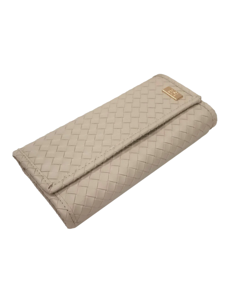 TRVL Luxe Jewelry Wallet Trame Woven Bisque