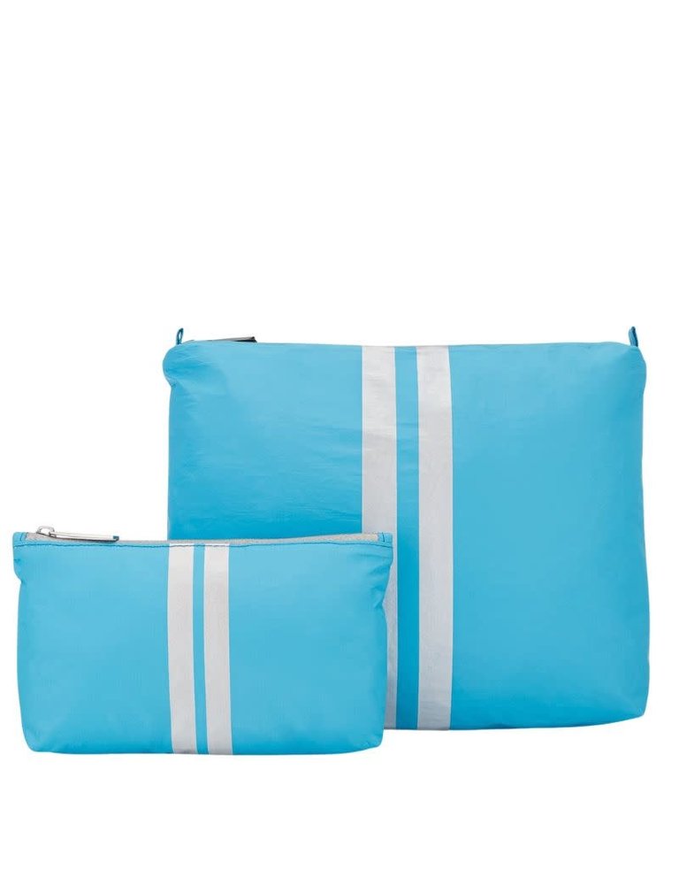 Hi Love Travel Sky Blue with Double Silver Lines - 2 Set