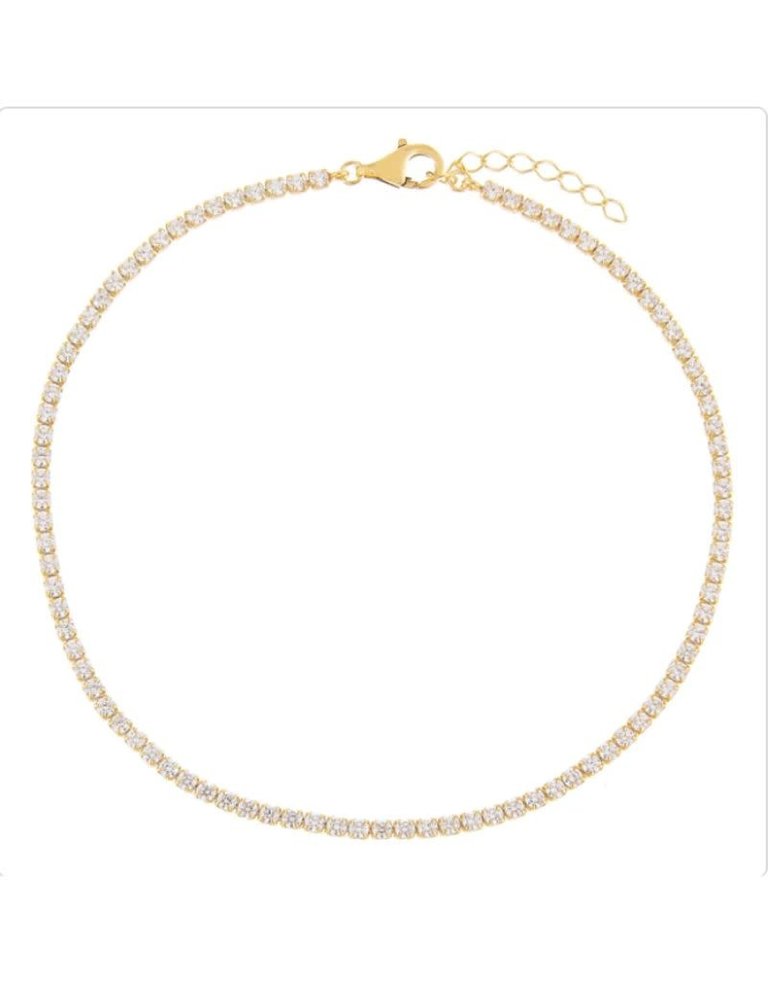 I Am More Jewels A55353-GLD-2MM-913 Tennis Anklet Gold 2mm