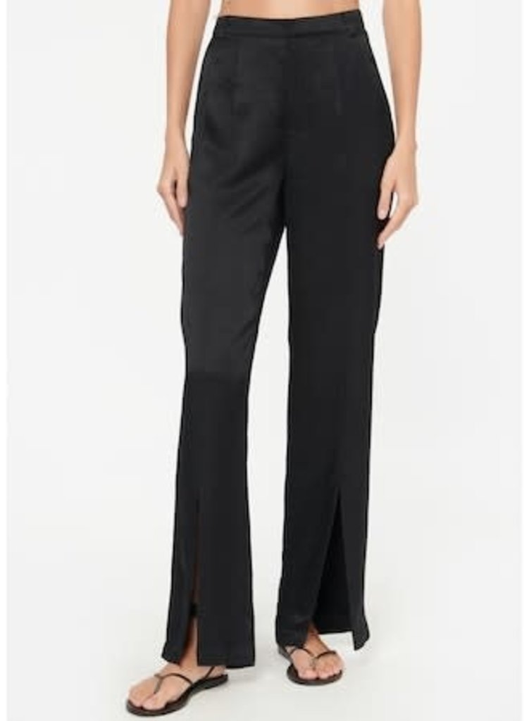 Wool blend twill trousers with clasps Woman, Black | TWINSET Milano