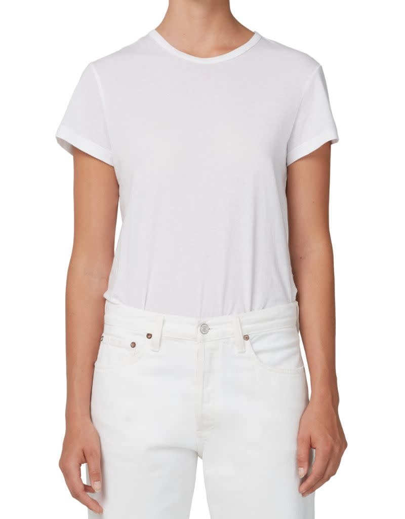 Agolde Drew Tee in White The Perfect Blend of Style and Comfort