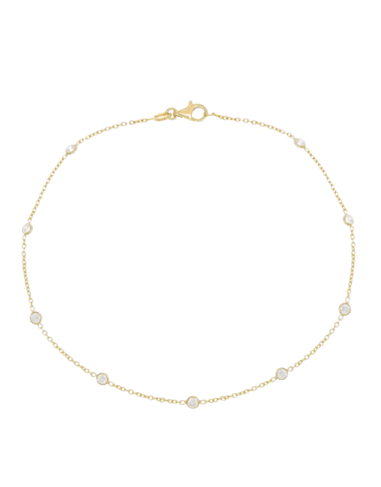I Am More Jewels A94226-GLD-620 Diamond by the Yard Anklet Gold