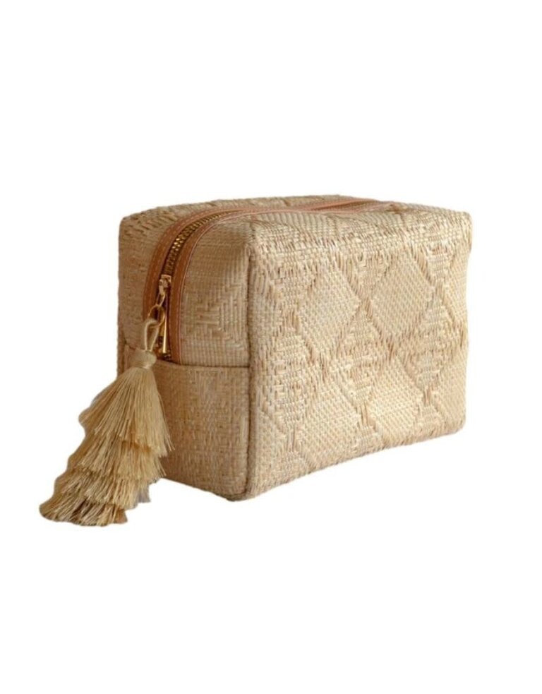 TRVL Luxe Bali Straw Everything Bag Cane Sand