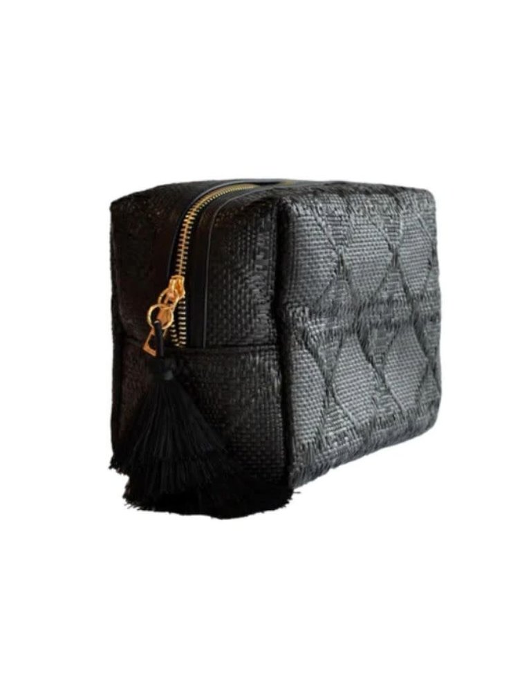 TRVL Luxe Bali Straw Everything Bag Cane Midnight
