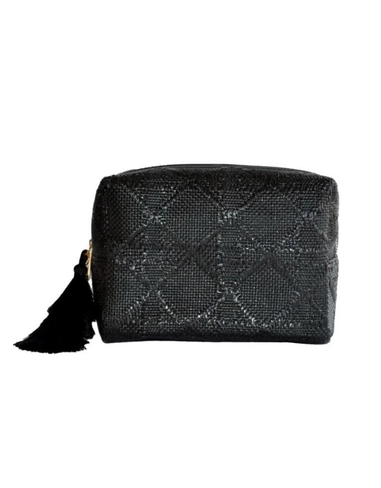 TRVL Luxe Bali Straw Everything Bag Cane Midnight