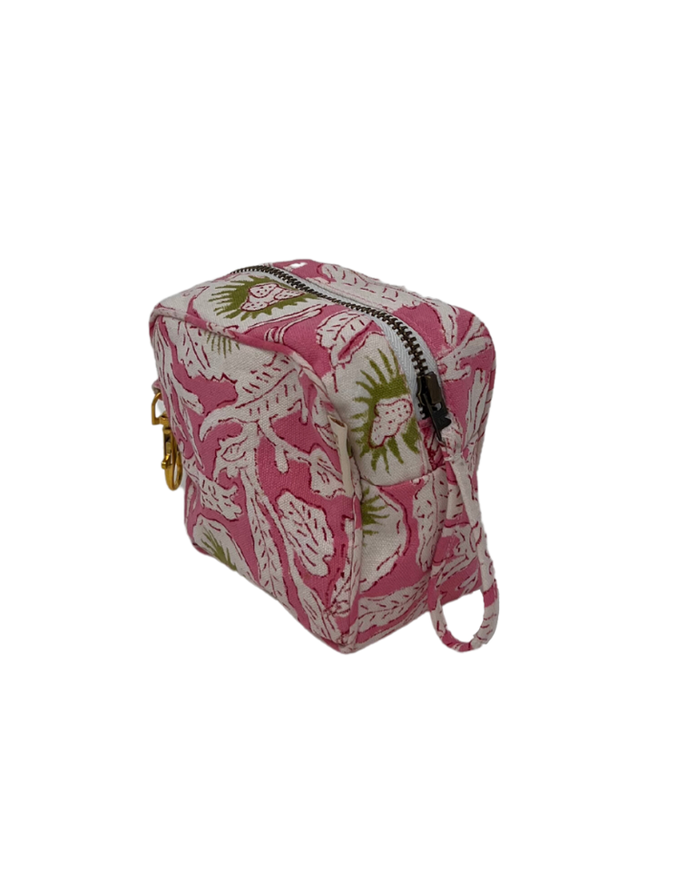 Bell Change Pouch Pink and Green Floral Print 10 SU23