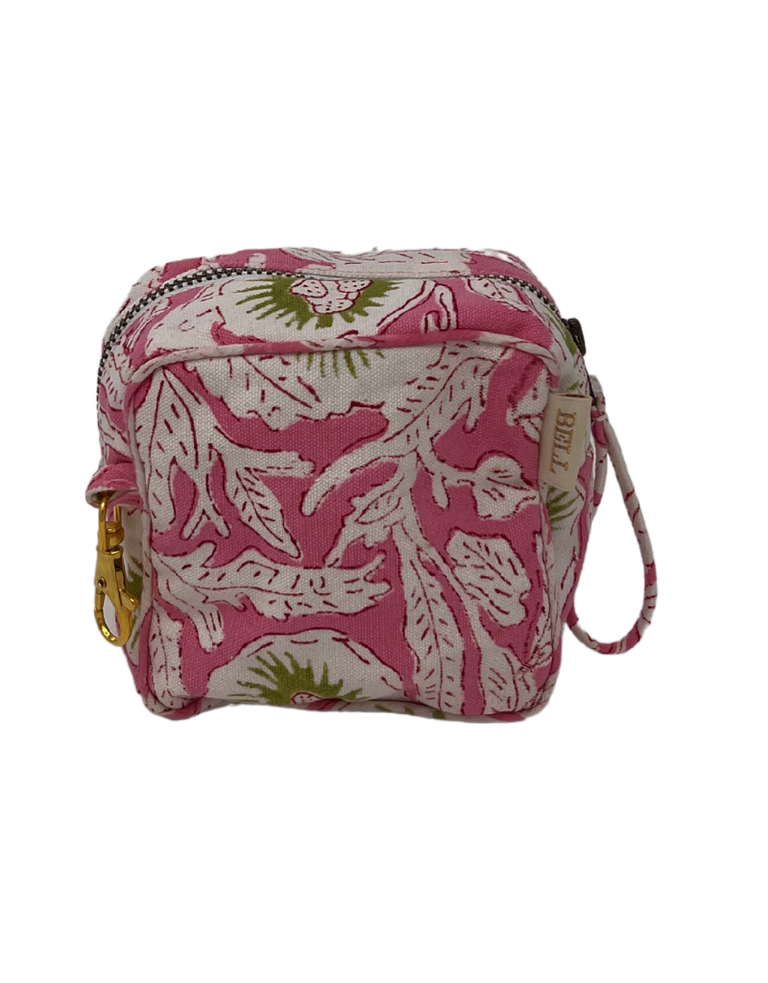 Bell Change Pouch Pink and Green Floral Print 10 SU23