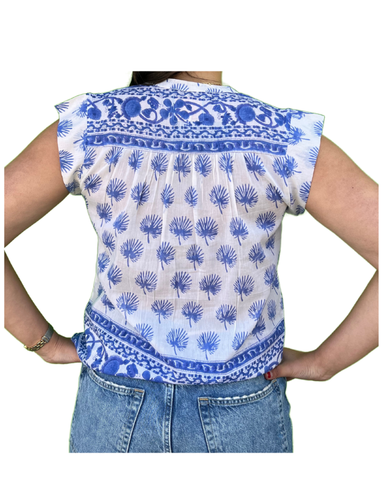 Bell Aubry Top Blue and White 4 Su23