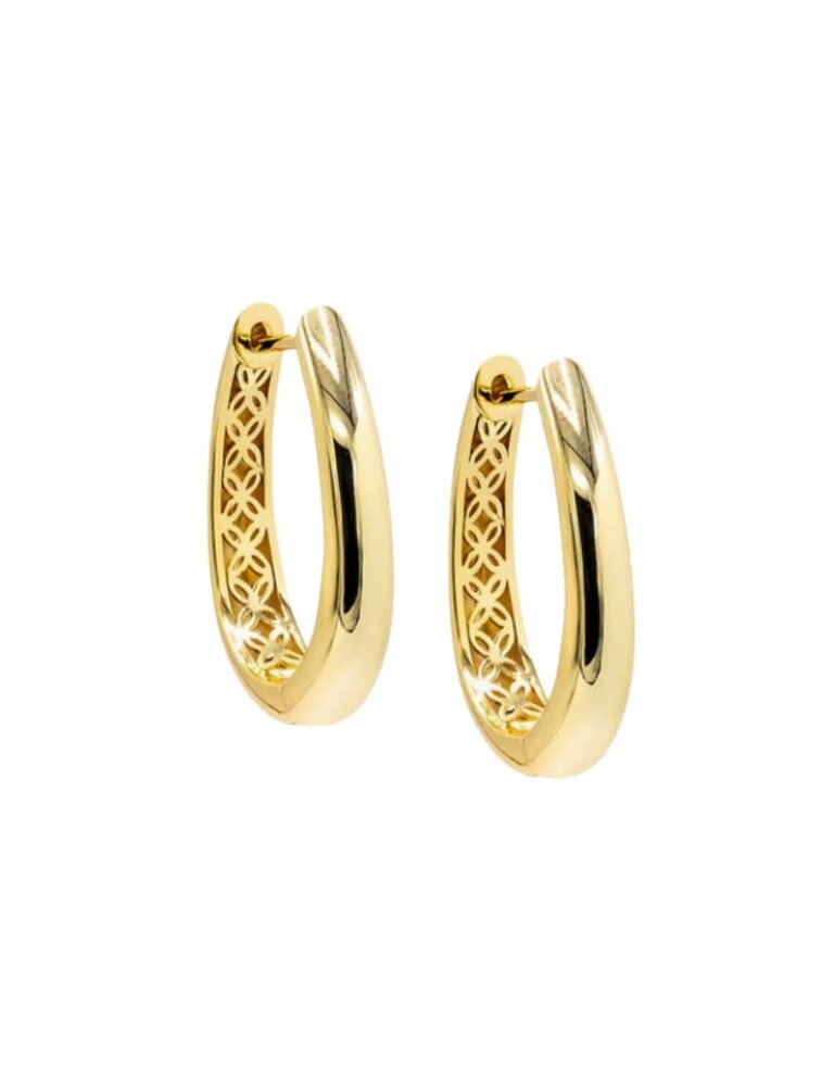 I Am More Jewels E74318 Solid Graduated Chunky Hoop Earrings Gold