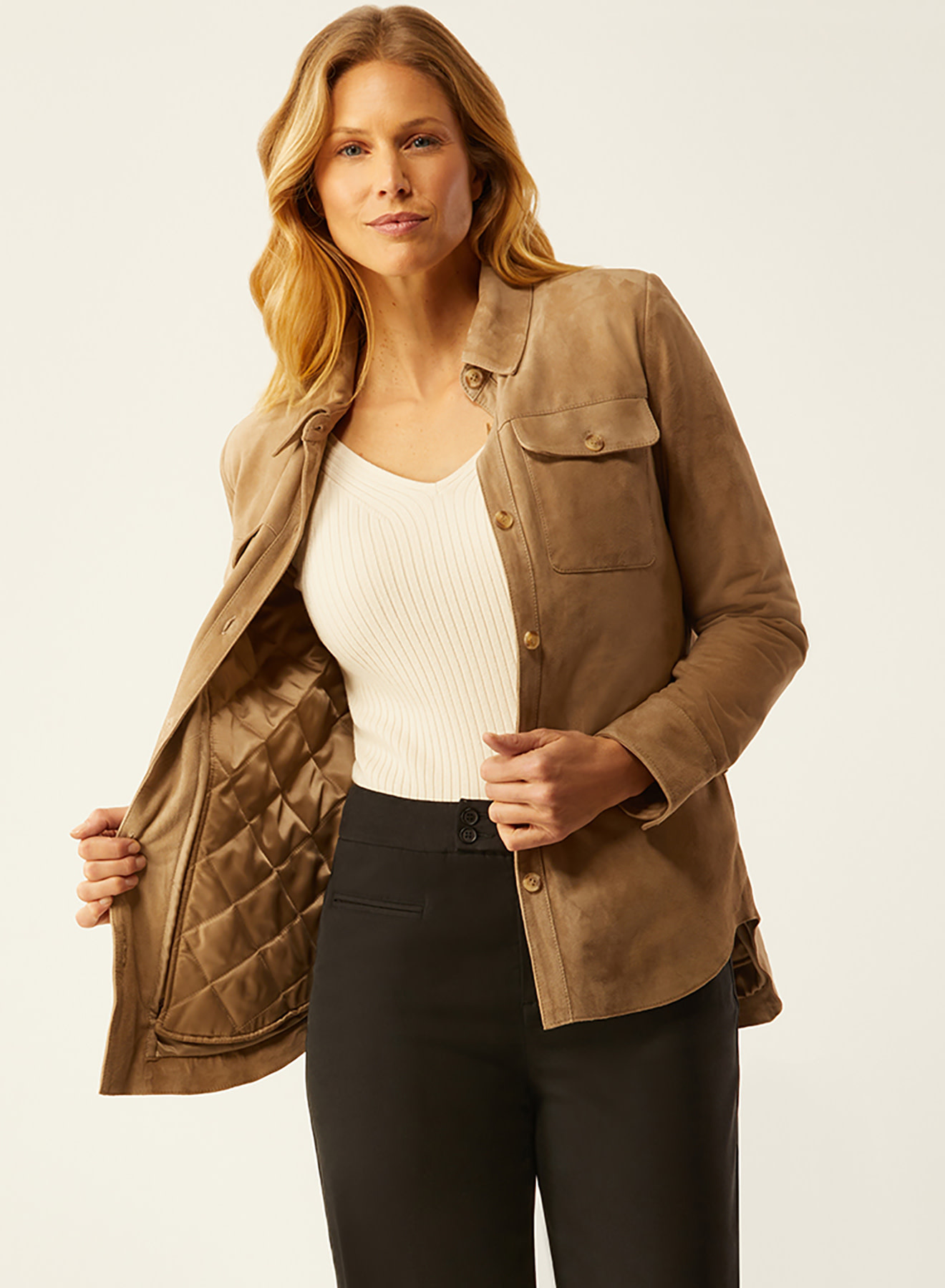 The Brown Single Breasted Suede Jacket & Reviews - Brown - Outerwear |  RIHOAS