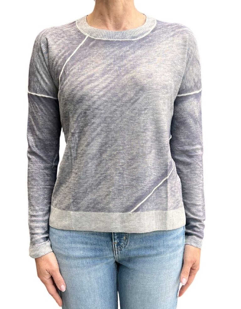 Kokun Overdyed Diagonal Seamed Crewneck Charcoal F23