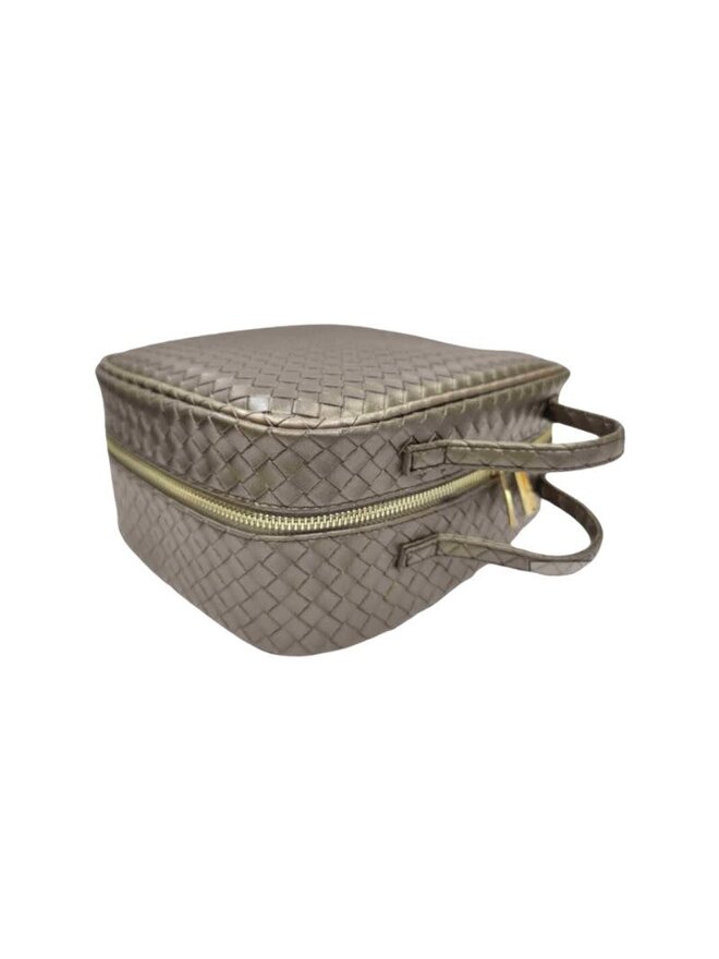 TRVL Design - Luxe Zip Around Cosmetic Case - Woven Collection - Pink Sand