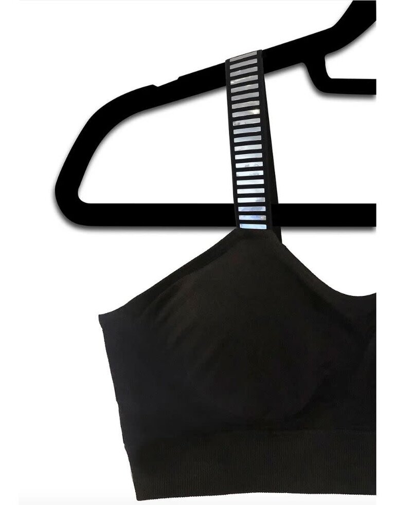 Strap-Its Black Bra with Attached Silver Row Strap