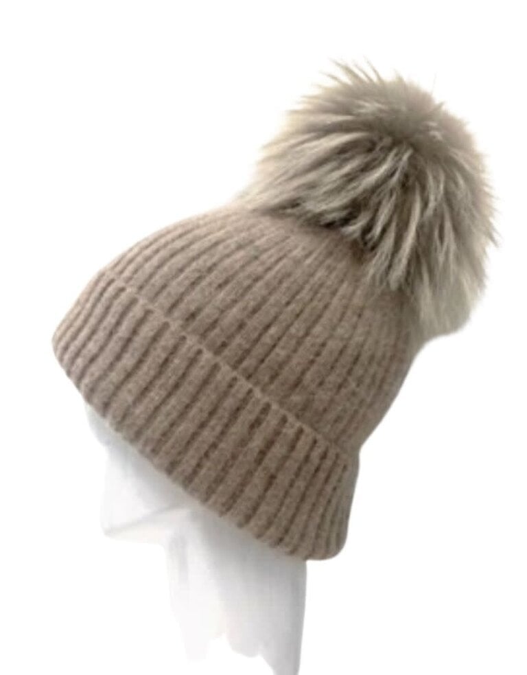 Linda Richards HA-62 Mohair Wool Hat Taupe