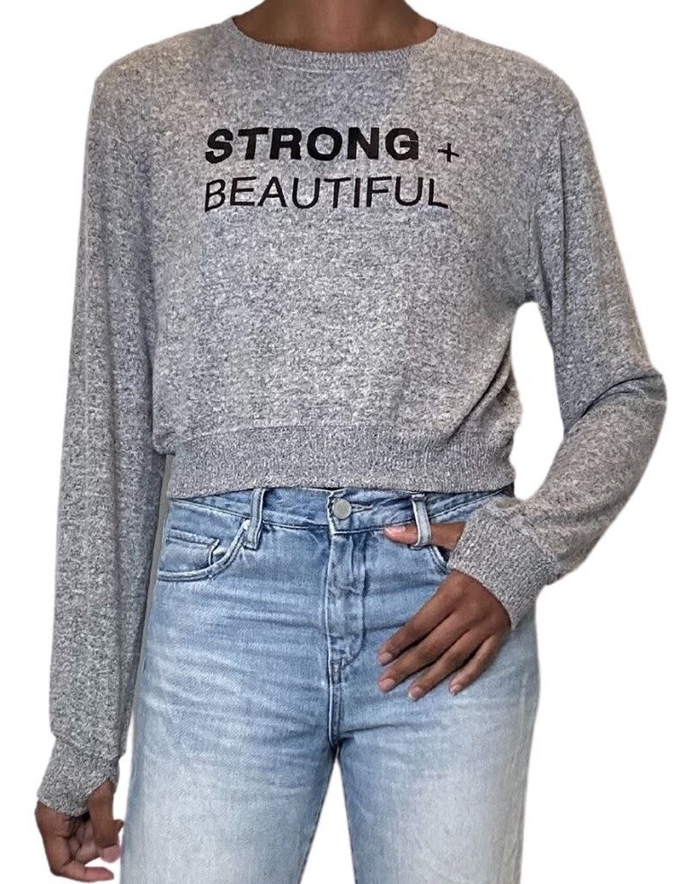 Strong + Beautiful Strong + Beautiful Sweatshirt Cropped Grey