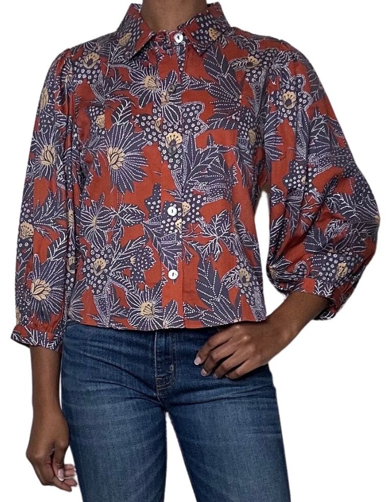 Love the Label Sula Top Khushi Plum Print F23