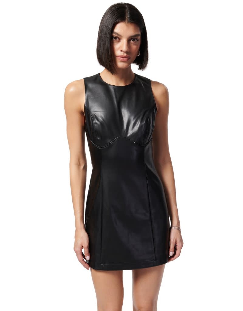 Black Latex Vegan Leather Dress Plus Size