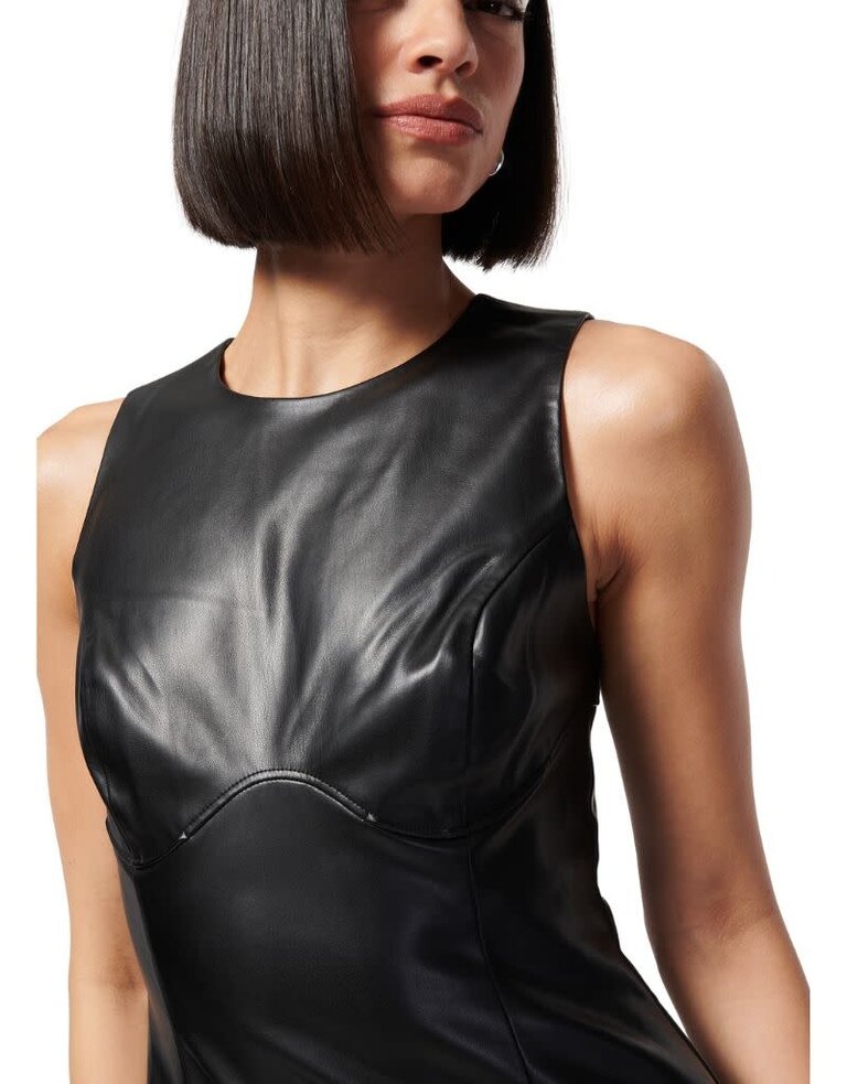 CAMI NYC Juvia Vegan Leather Dress Black H23