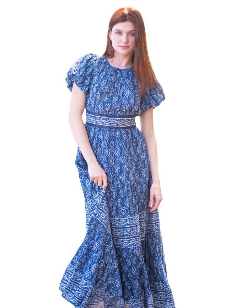 Bell Charlotte Maxi Dress Indigo print 1 R24