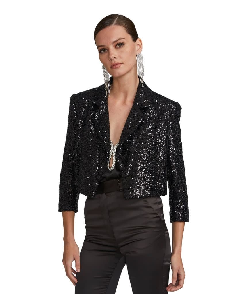 fcity.in - Stylish Black Sequin Jacket For Women Casual Embellished Jacket /