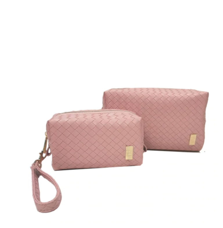 TRVL Luxe Duo Dome Bag Set Woven Pink Sand