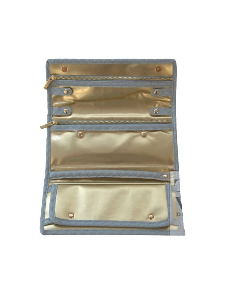 TRVL Luxe Jewelry Wallet Woven Bleu