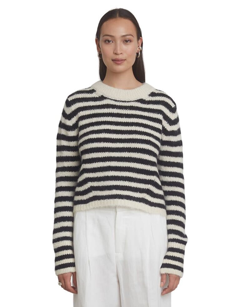 Eleven Six Ava Stripe Sweater Ivory and Black PS24