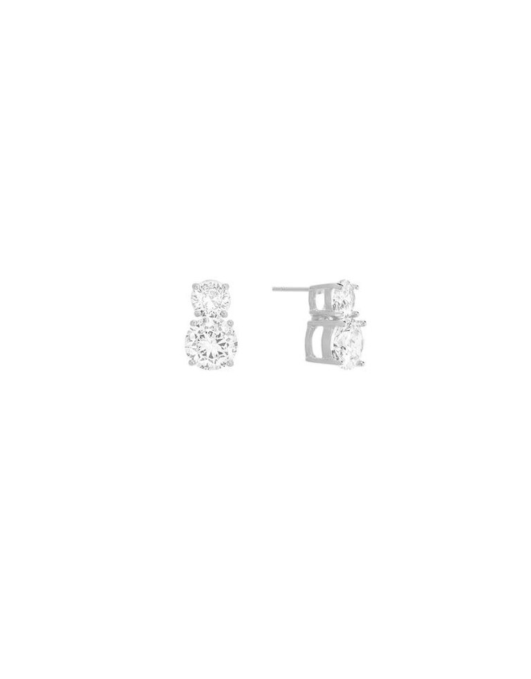 Shashi Double Solitaire Stud Silver