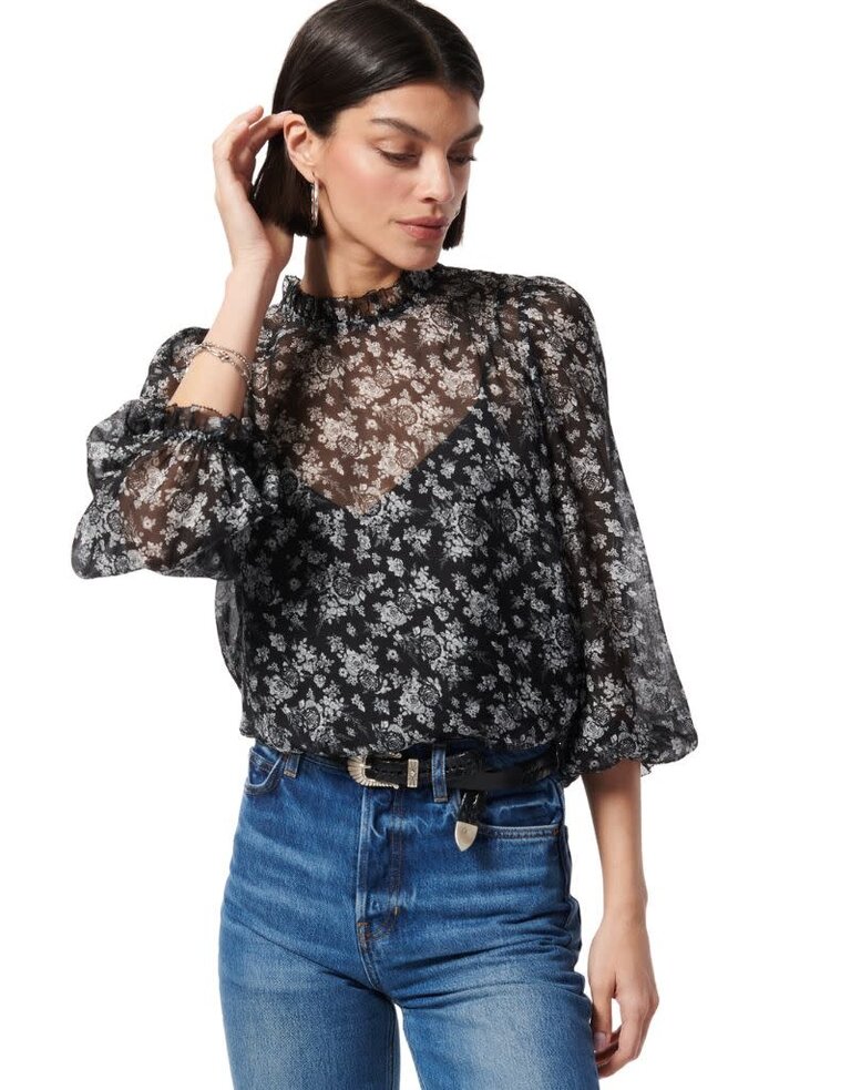 CAMI NYC Nelly Top Black White Toille  H23