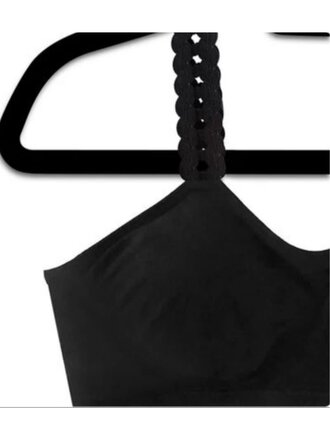Black with Silver Square Studded Straps Detachable Strap-Its Bra