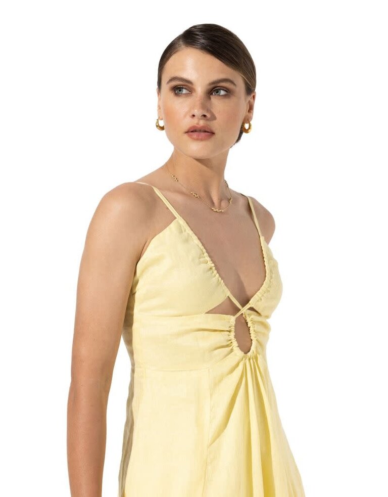 Lusana Olivia Linen Maxi Dress Cornflower R24