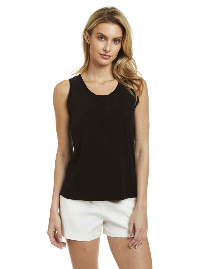 Drew Elle Baby Terry Tank Black | I AM MORE SCARSDALE