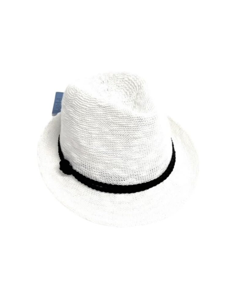 Shihreen 110-244 Fedora Small Brim With Suede Band White 24