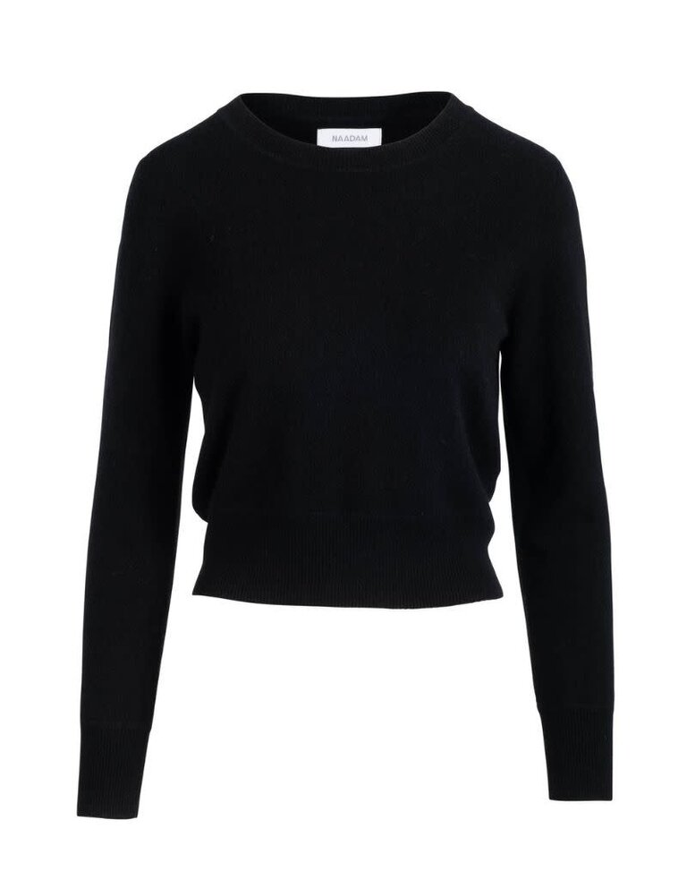 Naadam Long Sleeve Cropped Pullover Black PS24