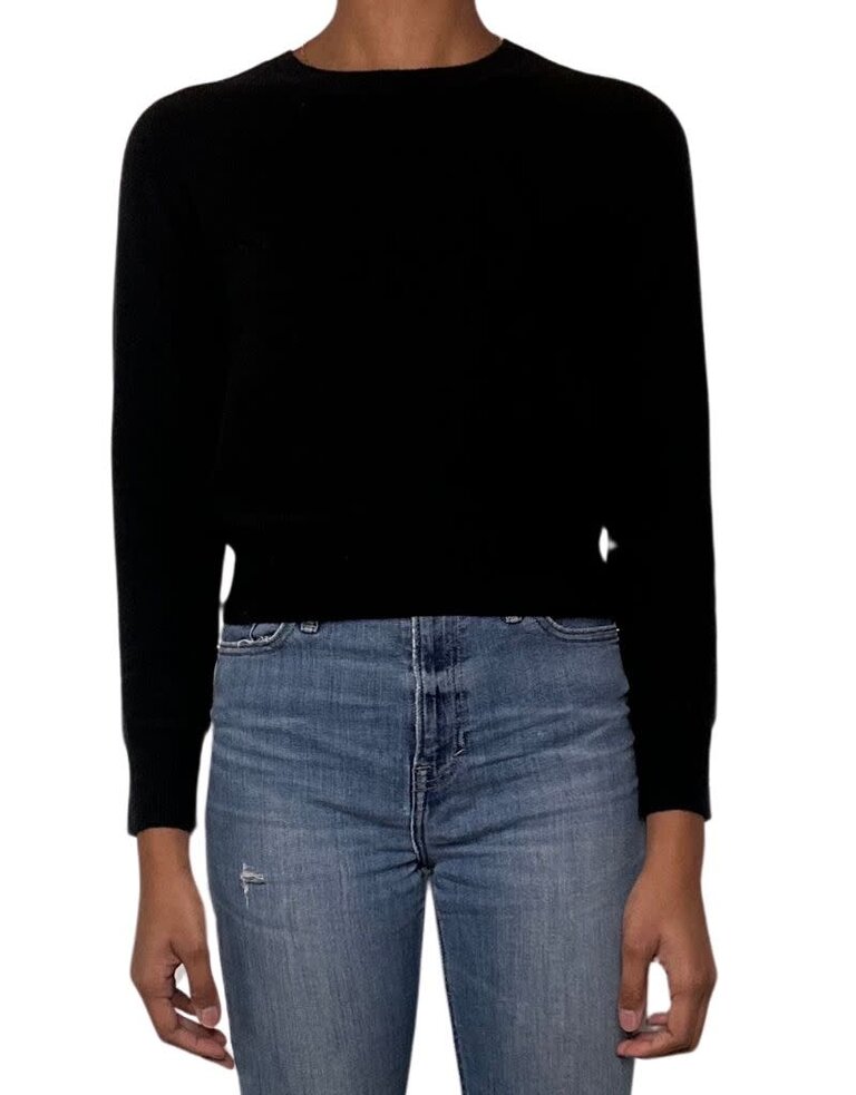 Naadam Long Sleeve Cropped Pullover Black PS24