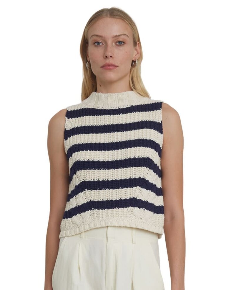 Eleven Six Lily Stripe Tank Ivory and Navy S24