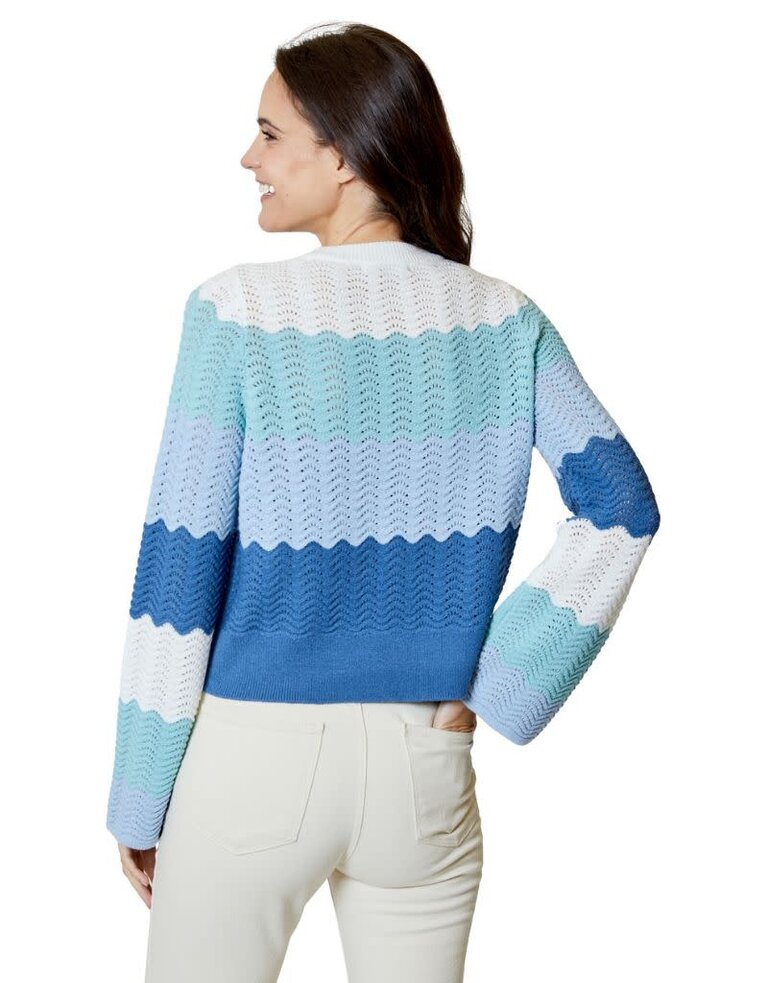 Design History Long Sleeve Flare Sleeve Sweater Sky Blue S24