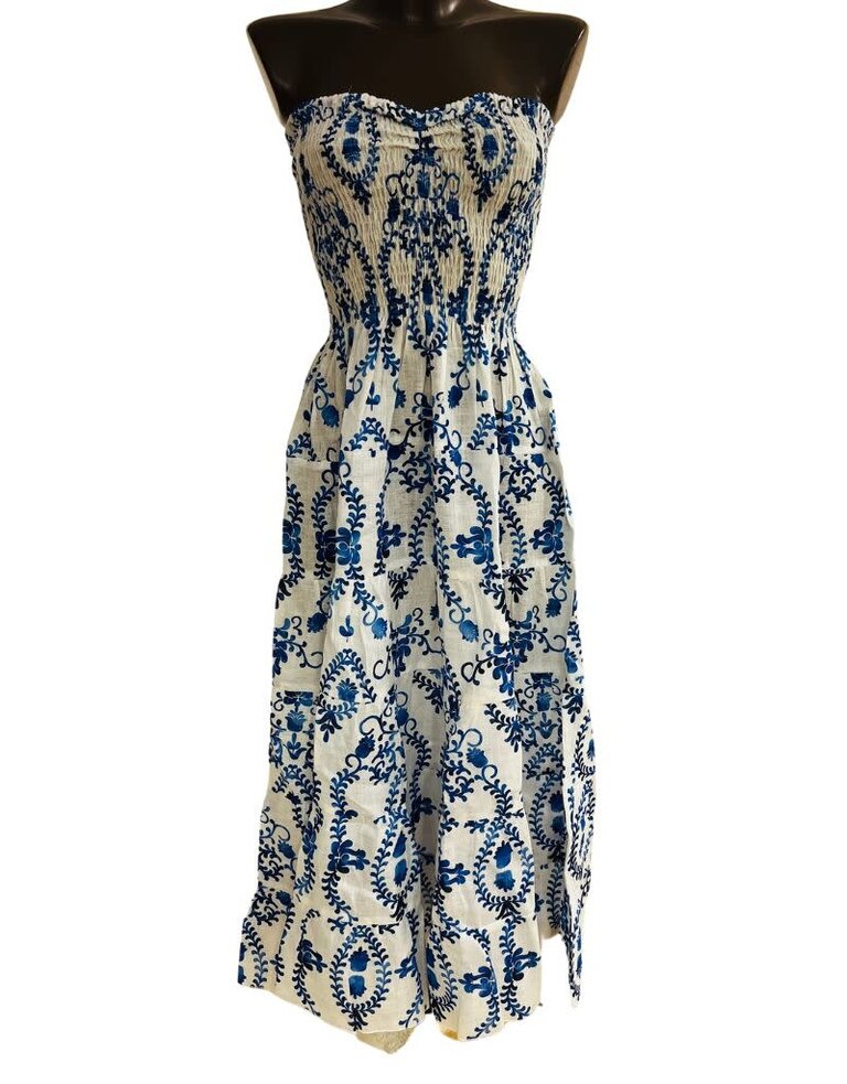 Luisa Positano Dress Totarone Marocco Blu Print