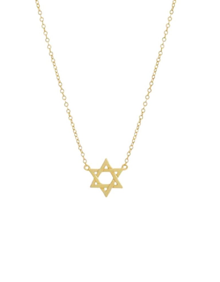 I Am More Jewels N86638GLD Solid Star of David Necklace Gold