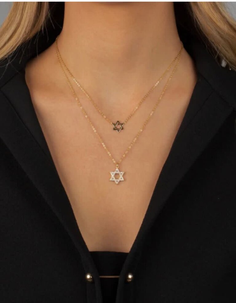 I Am More Jewels N86638GLD Solid Star of David Necklace Gold