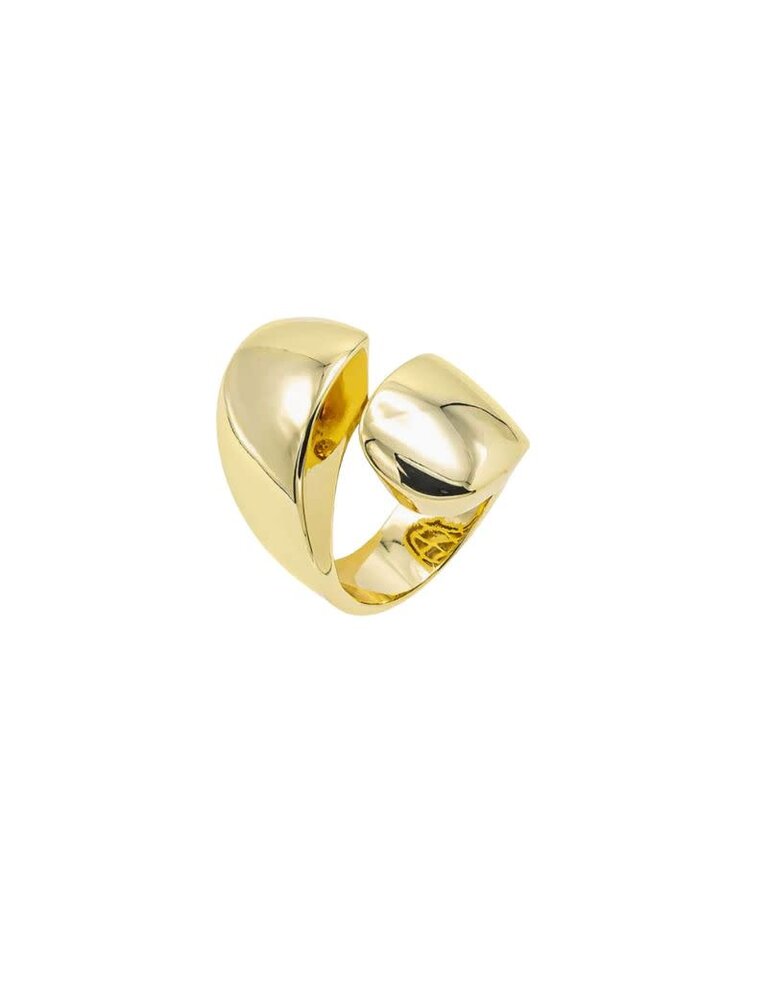 I Am More Jewels R93451-BRGLD Solid Wide Graduated Wrap Ring Gold Size 8