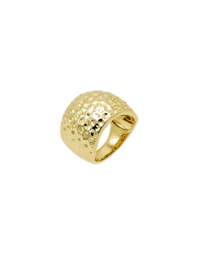 I Am More Jewels R86293-BRGLD Indented Puffy Wide Statement Ring Gold Size 7