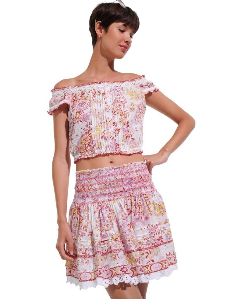 Poupette St Barth Mini Skirt Galia CT Stripe Pink Queen Liberty S24