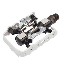 MSW MSW CP-100 Pedals - Single Side Clipless with Platform , Aluminum , 9/16", Black/Silver