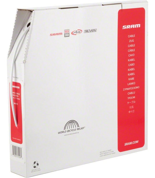 SRAM BRAKE CABLE HOUSING 1M X 5.0MM WHITE 1PC