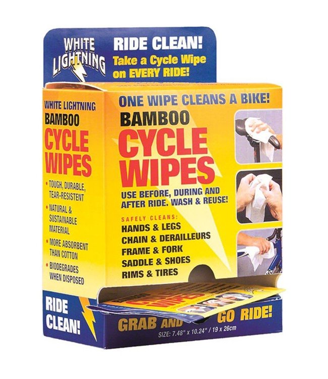 WHITE LIGHTNING BAMBOO CYCLE WIPES 1 WIPES
