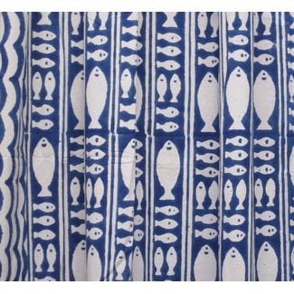 Faire Natural Habitat Shower Curtain - Stripe Fish Blue